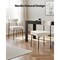 White Nordic Dining Chairs Set Metal Frame Teddy Plush Cushioned Seats